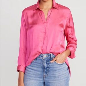 New-Old Navy Pink long Sleeve Button Down Blouse